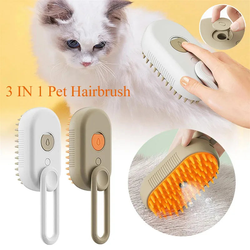 3 in 1 Pet Electric Steam Brush