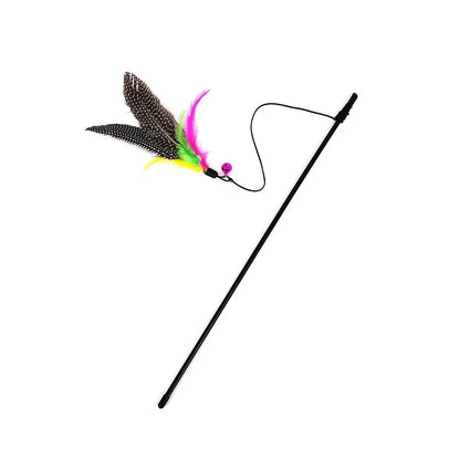 Funny Interactive Rod with Bell and Feather