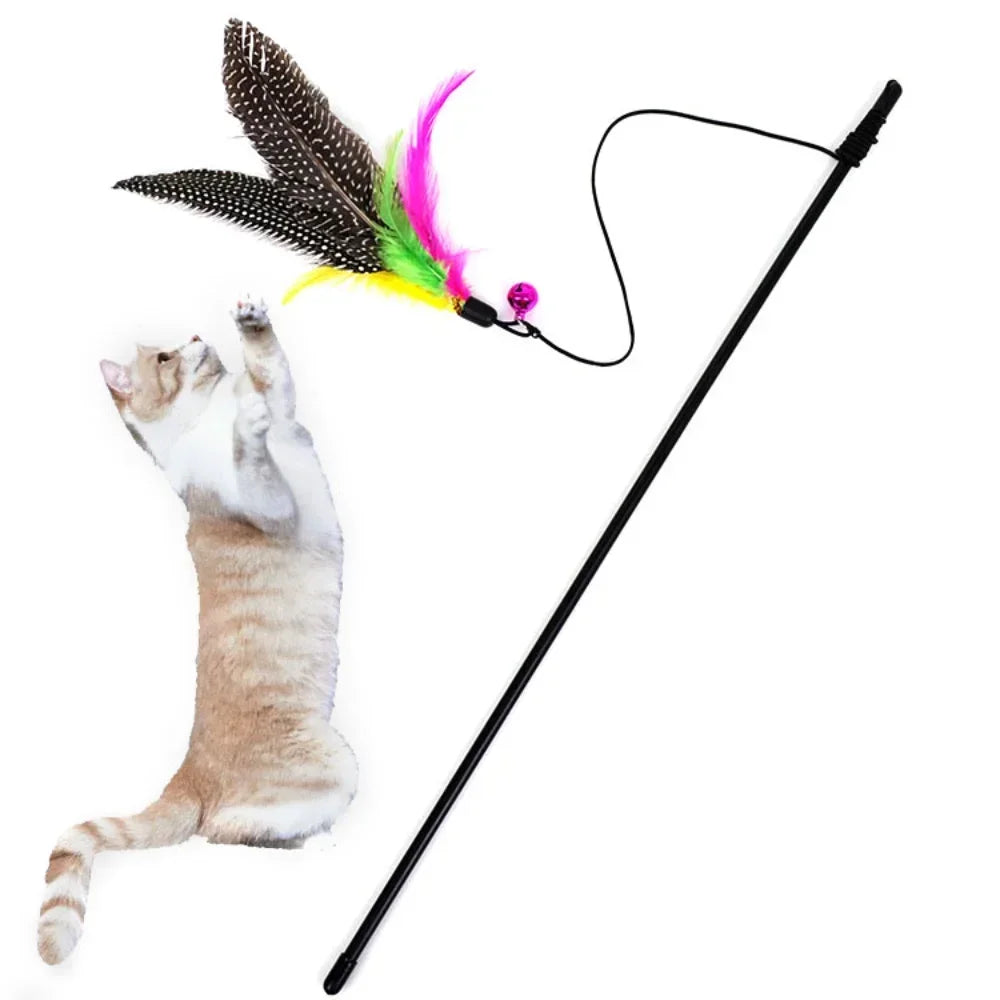 Funny Interactive Rod with Bell and Feather